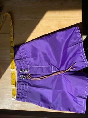 Birdwell Kids Purple Swim Bermudas with Brown Drawstring